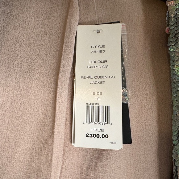French Connection Pearl Queen Iridescent Sequin Jacket purchased size US 6 READ - Picture 12 of 16